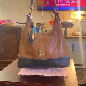 Dooney & Bourke Brown & Black Gracie Lrg Hobo EUC
